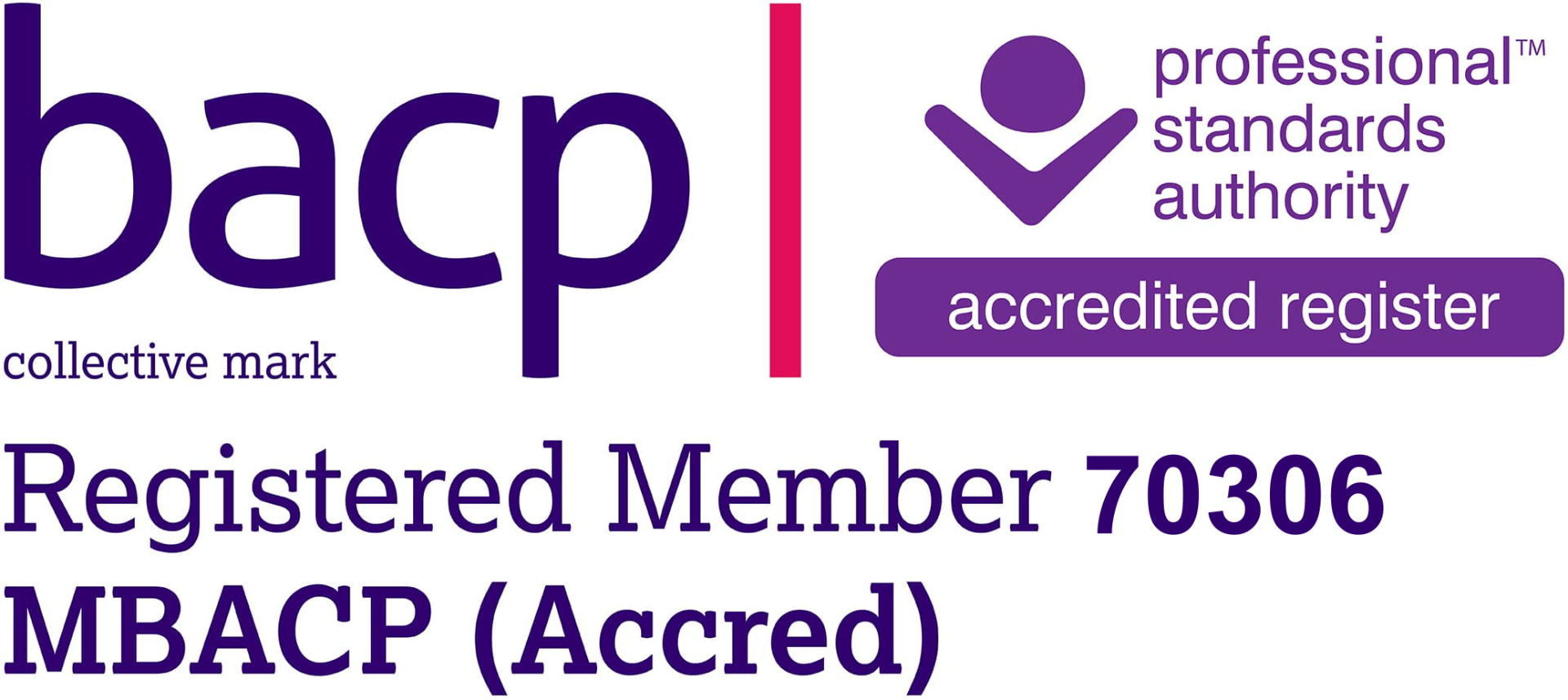 BACP Registered Member 70306 — MBACP (Accred)